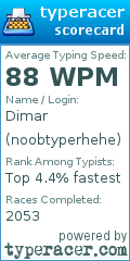 Scorecard for user noobtyperhehe