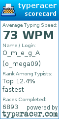 Scorecard for user o_mega09