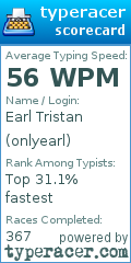 Scorecard for user onlyearl