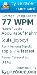 Scorecard for user oufa_joyboy