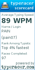 Scorecard for user pain07