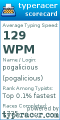 Scorecard for user pogalicious
