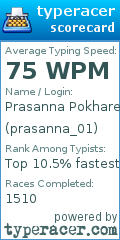 Scorecard for user prasanna_01