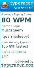Scorecard for user qeemissleepy