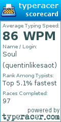 Scorecard for user quentinlikesaot