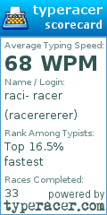 Scorecard for user racerererer