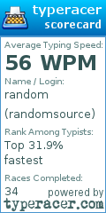 Scorecard for user randomsource