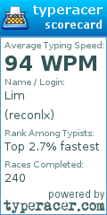 Scorecard for user reconlx