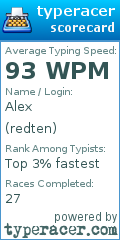 Scorecard for user redten