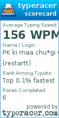 Scorecard for user restartt