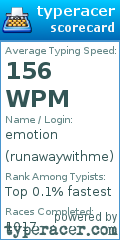 Scorecard for user runawaywithme