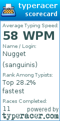 Scorecard for user sanguinis