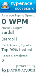 Scorecard for user sardoll