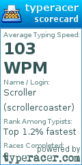 Scorecard for user scrollercoaster