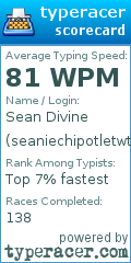 Scorecard for user seaniechipotletwtr