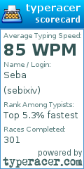 Scorecard for user sebixiv