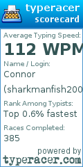 Scorecard for user sharkmanfish2005