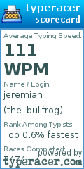 Scorecard for user the_bullfrog