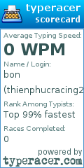 Scorecard for user thienphucracing2