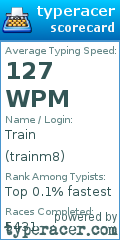 Scorecard for user trainm8