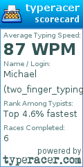Scorecard for user two_finger_typing