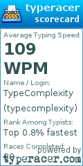 Scorecard for user typecomplexity