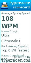Scorecard for user ultrastelic