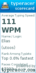 Scorecard for user utoos