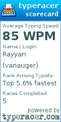 Scorecard for user vanauger