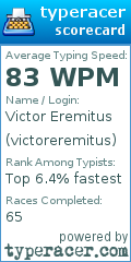 Scorecard for user victoreremitus