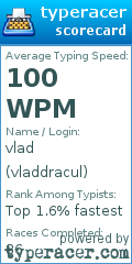 Scorecard for user vladdracul