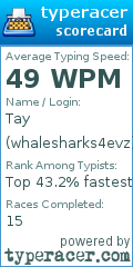 Scorecard for user whalesharks4evz