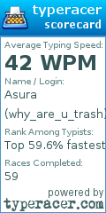 Scorecard for user why_are_u_trash