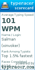 Scorecard for user xinvoker