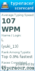 Scorecard for user yuki_13